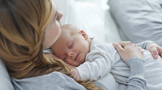 mum and baby sleeping